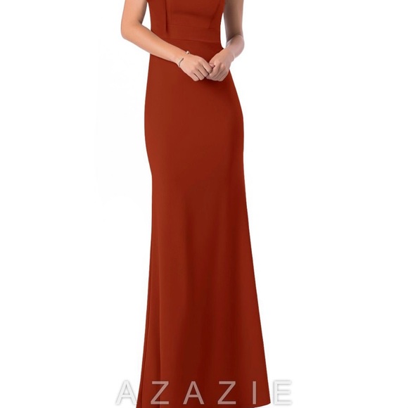 Azazie Rinna Rust Dress - Picture 4 of 6